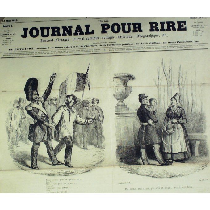Le Journal pour RIRE 1848 n° 08 DEVOUEMENT GUSTAVE DORE AUBERT