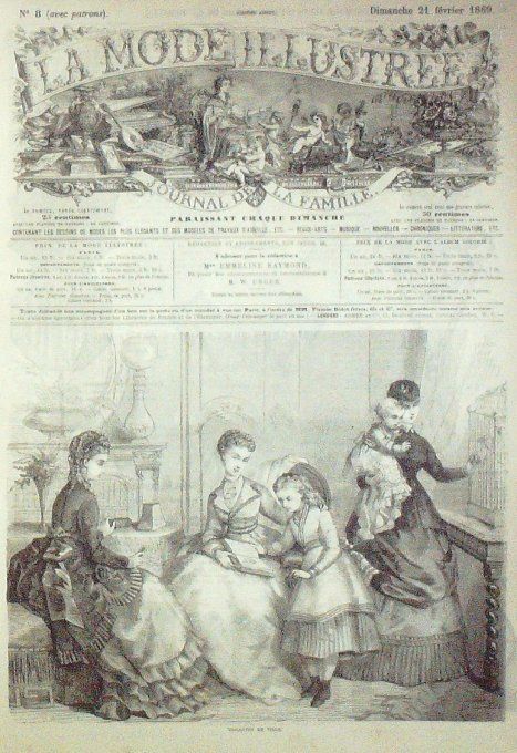 Journal Mode illustrée 1869 #  8 Toilettes de ville