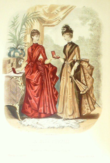 Gravure de mode La Mode illustrée 1886 n°08 (Maison Coussinet)