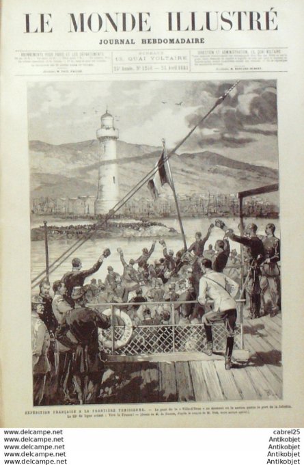 Le Monde illustré 1881 n°1256 Russie Alexandre II Algérie Oran Joliette Kroumirs Tunisie Abd El Kade