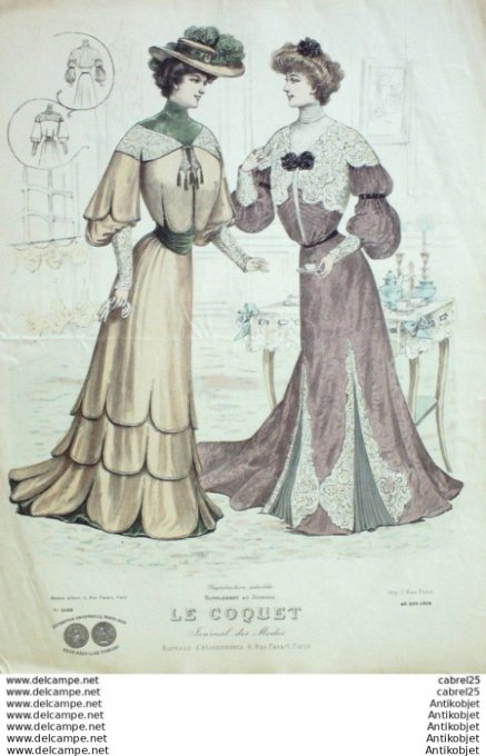 Gravure Mode Le Coquet 1903 # 46 (Old Fashion plate)