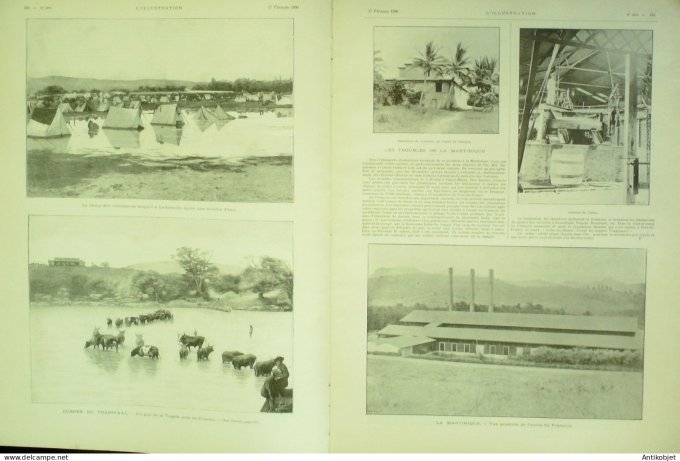 L'illustration 1900 n°2973 Martinique émeutes Afrique-Sud Ladysmith Colenso Wagon Krupp Crète Canée 
