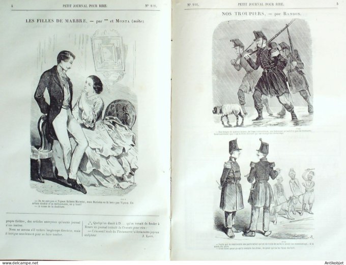 Petit journal pour Rire 1857 # 111 Les filles de marbre Monta