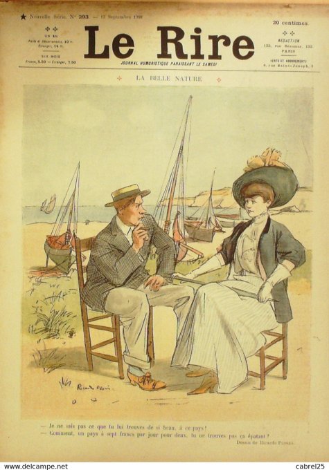 Le Rire 1908 n°293 Florès Camara Hellé Fabiano Avelot Guillaume Touraine Giris