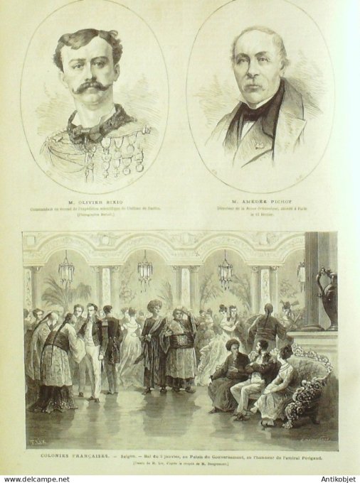 Le Monde illustré 1877 n°1037 Saïgon Nice (06) Italie Rome Venise Boulogne (62)