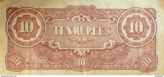 Billet de Banque Birmanie 10 Roupies Occupation Japon 1943