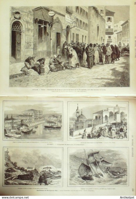 Le Monde illustré 1877 n°1037 Saïgon Nice (06) Italie Rome Venise Boulogne (62)