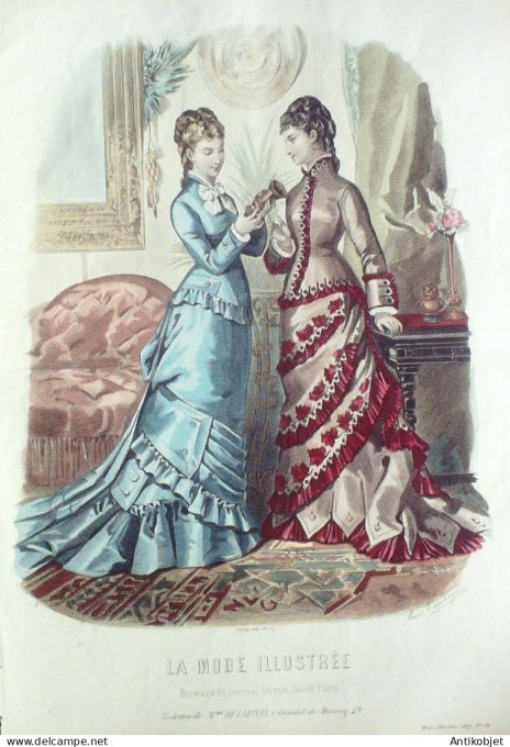 Gravure Mode illustree 1877 # 10 (Old Fashion plate)