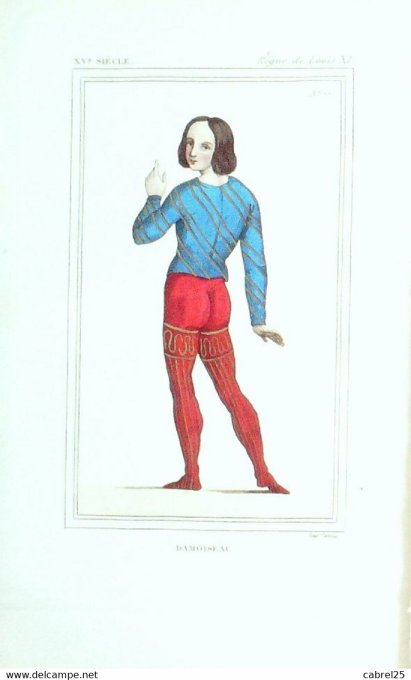 Portrait Damoiseau sous LOUIX XI 15ème 1852