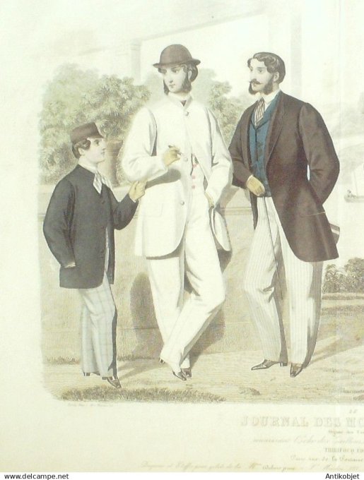 Gravure de Mode originale Journal de modes d’hommes 1864 # 102 (Maison Dubois Martin)