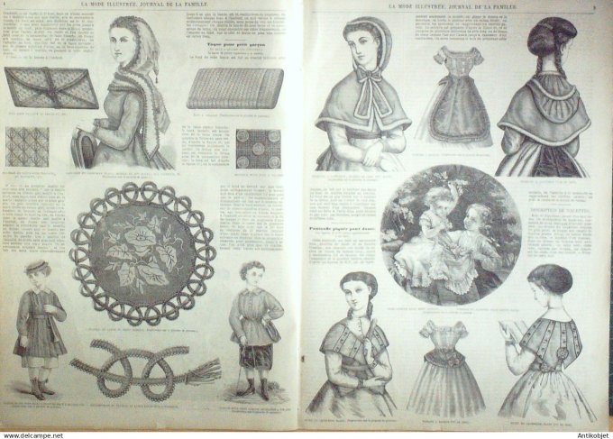 La Mode illustrée journal + gravure associée 1869 #  1