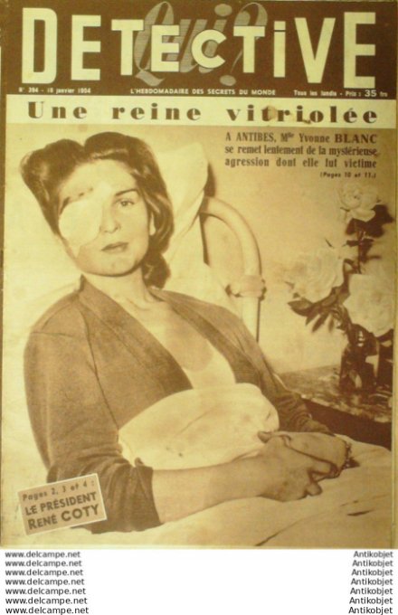 Détective 1954 # 394 Carcassonne Nantes Marmande Antibes Ganagobie