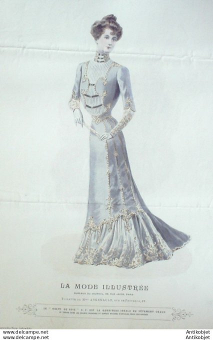 Gravure Mode illustree 1901 # 12 (Old Fashion plate) rare