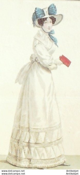 Costume Parisien 1823 # 2170 Canezou mousseline Robe garnie