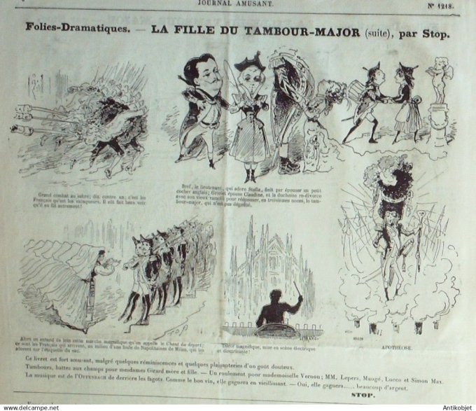 Le Journal Amusant 1880 # 1218 La fille du tambour major par Stop