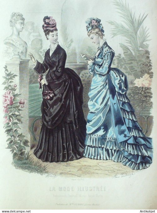 Gravure Mode illustree 1874 # 25 (Old Fashion plate)