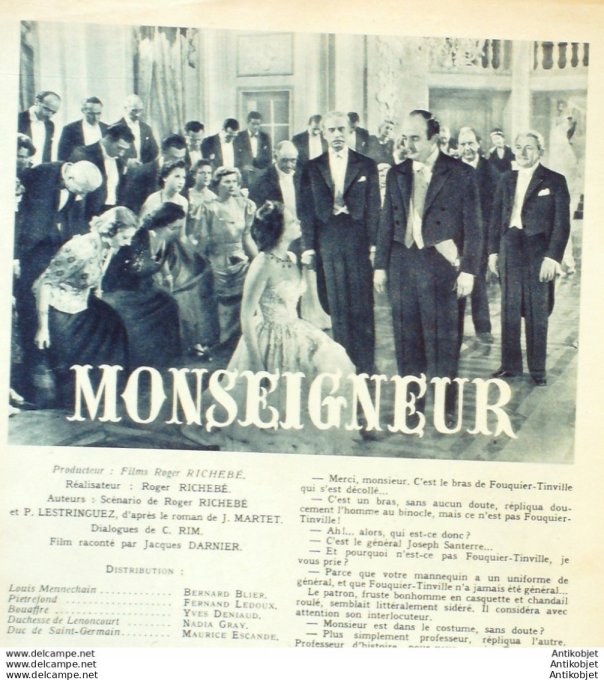 Monseigneur Bernard Blier Nadia Gray Fernand Ledoux