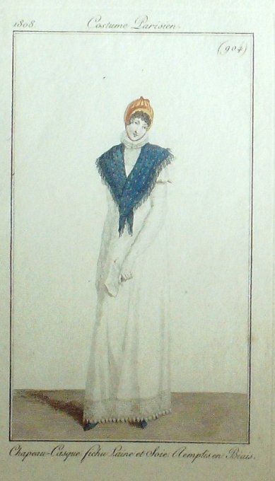 Gravure Mode Costume Parisien 1808 #  904 (eau forte old Fashion plate