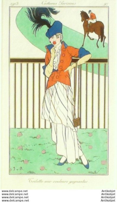 Brock Jan Van Pochoir Mode Art Deco n°  97-1913 Journal des Dames