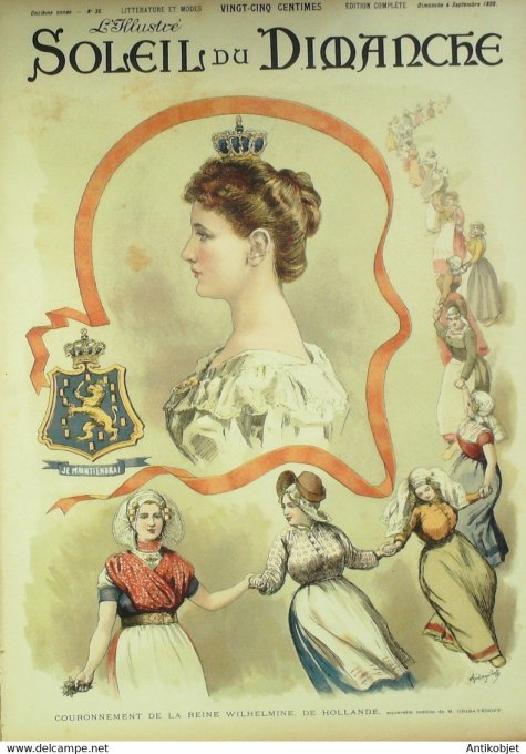 Soleil du Dimanche 1898 n°36 Pays-Bas Reine Wilhelmine couronnement Napoléon