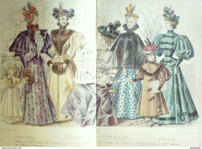 Gravure Mode J.Demoiselles 1895 # 5066 (Old Fashion plate)