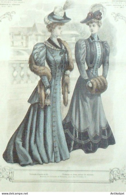 La Mode illustrée journal 1905 n° 40 Toilettes en drap & velours