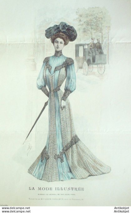 Gravure Mode illustree 1901 # 19 (Old Fashion plate) rare