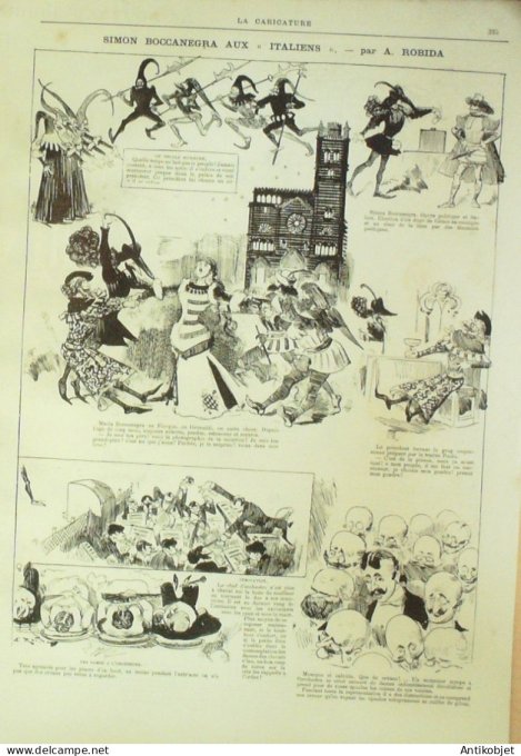 La Caricature 1883 #207 Simon Boccanegra aux italiens Robida Trock L'Eden Renard