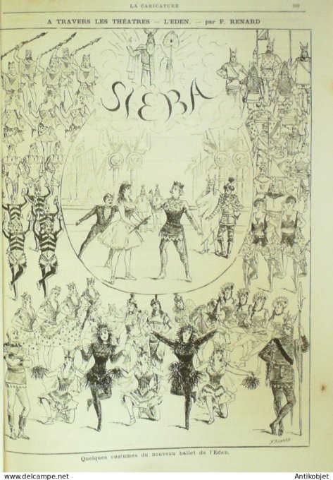 La Caricature 1883 #207 Simon Boccanegra aux italiens Robida Trock L'Eden Renard