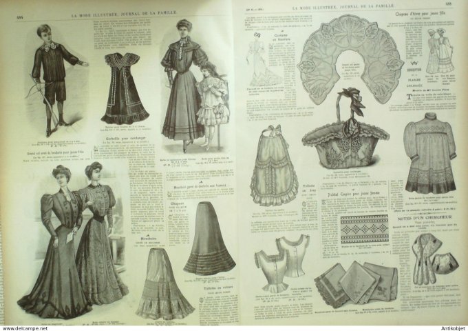 La Mode illustrée journal 1905 n° 40 Toilettes en drap & velours