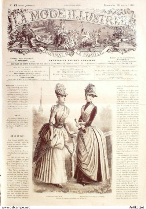 Mode illustree 1886 Lot de 10 journaux