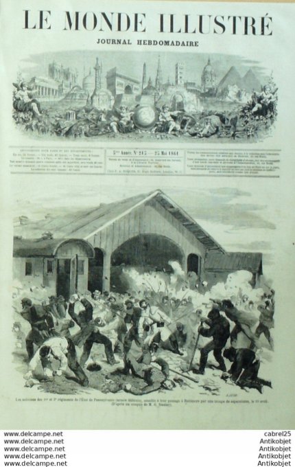 Le Monde illustré 1861 n°215 Argentine Mendoza Australie Norfolk Naples