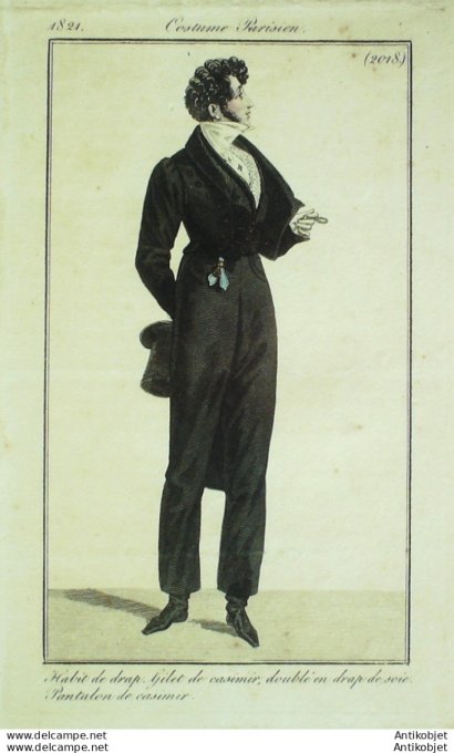 Costume Parisien 1821 # 2018 Habit drap homme