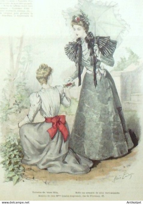 La Mode illustrée journal 1897 n° 22 Robe en armure de sole