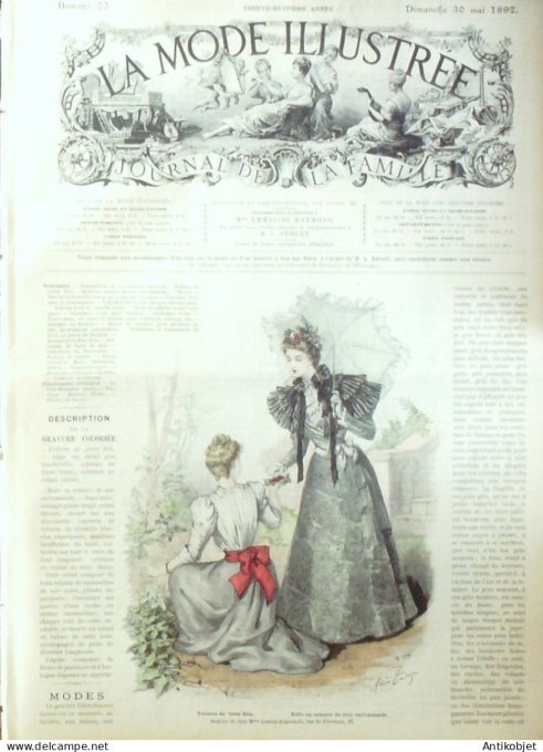 La Mode illustrée journal 1897 n° 22 Robe en armure de sole