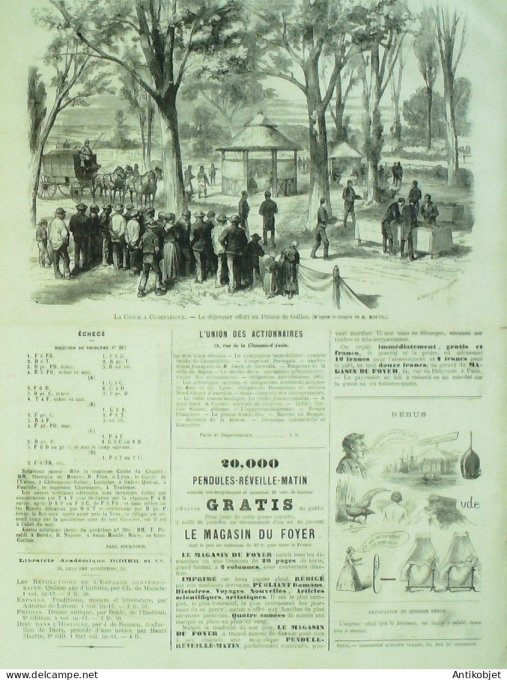 Le Monde illustré 1868 n°608 Augerville (45) château Compiègne (60) Hallali Prince de Galles