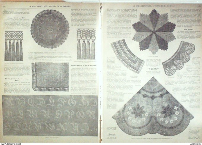 La Mode illustrée journal + gravure associée 1869 # 22