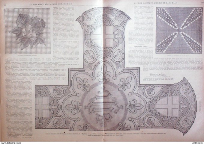 La Mode illustrée journal + gravure associée 1869 # 22
