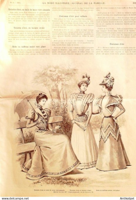 La Mode illustrée journal 1897 n° 22 Robe en armure de sole