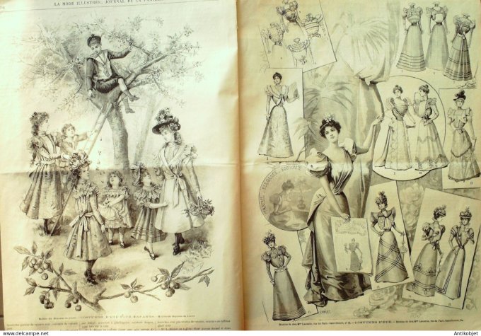 La Mode illustrée journal 1897 n° 22 Robe en armure de sole