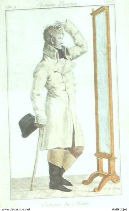 Costume Parisien 1800 an 9 # 268 (eau forte) Costume du matin
