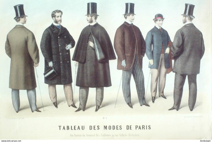 Gravure de Mode originale Modes de Paris 1857 # 104