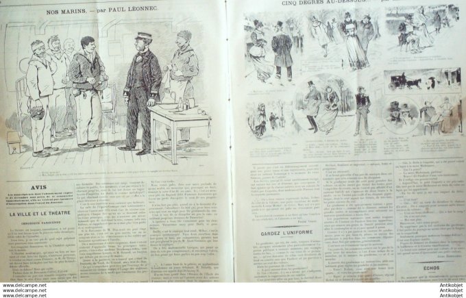 Le Journal Amusant 1890 # 1789 Au courant de la plume par Mars Nos bons larbins par Stop