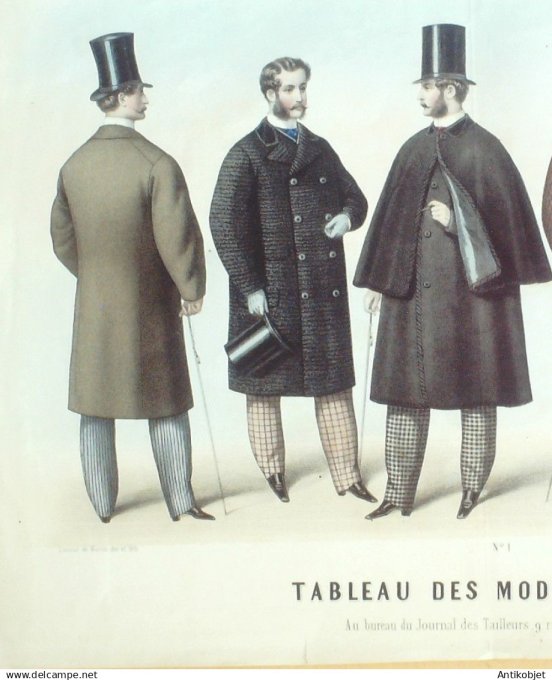 Gravure de Mode originale Modes de Paris 1857 # 104