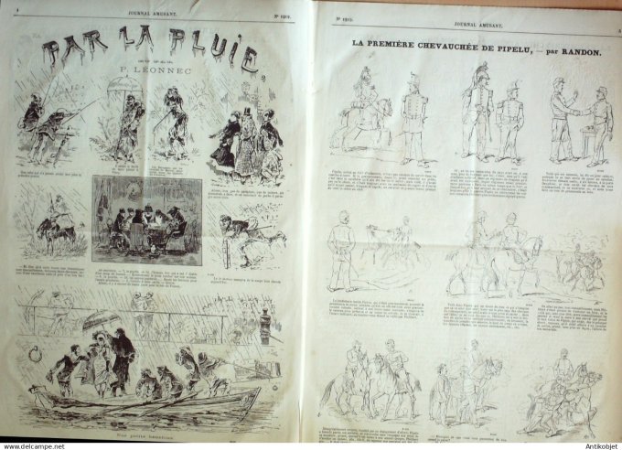 Le Journal Amusant 1880 # 1219 Les mendiants bretons en goguette par Leonce Petit