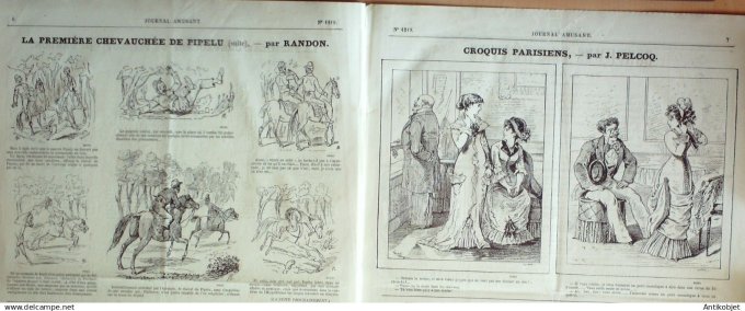 Le Journal Amusant 1880 # 1219 Les mendiants bretons en goguette par Leonce Petit