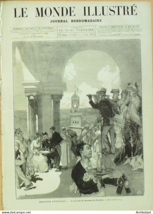 Le Monde illustré 1878 n°1123 Exxpo Trocadero Turquie Constantinople Stamboul Joachim II Autriche Bo