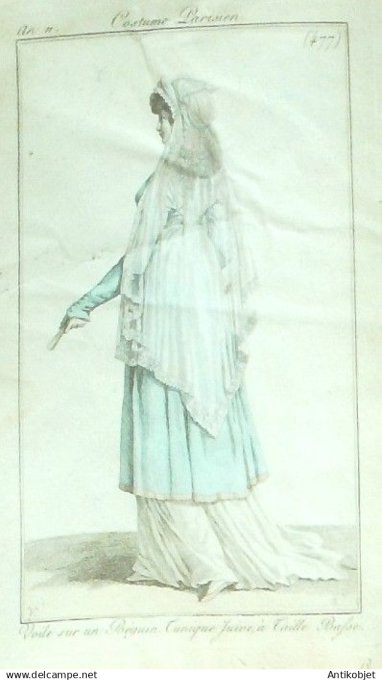 Costume Parisien 1803 an 11 # 477 (eau forte) Tunique Juive à  taille