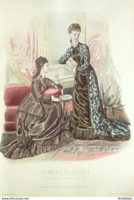 Gravure Mode illustree 1877 # 51 (Old Fashion plate)