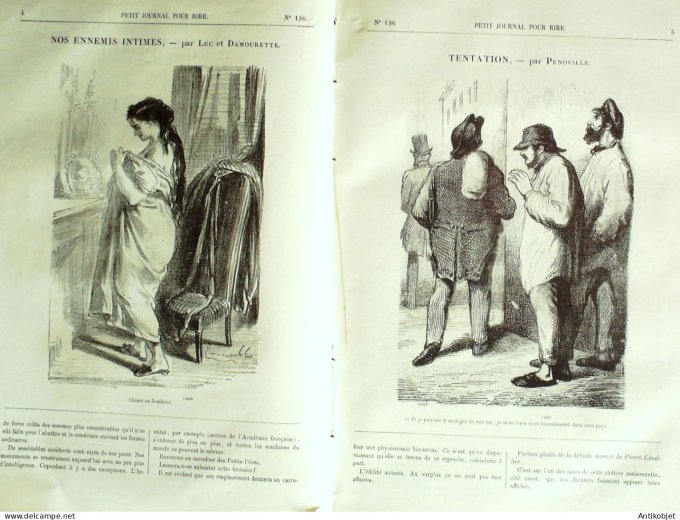 Petit journal pour Rire 1858 # 136 Aux Bains de mer Bertall